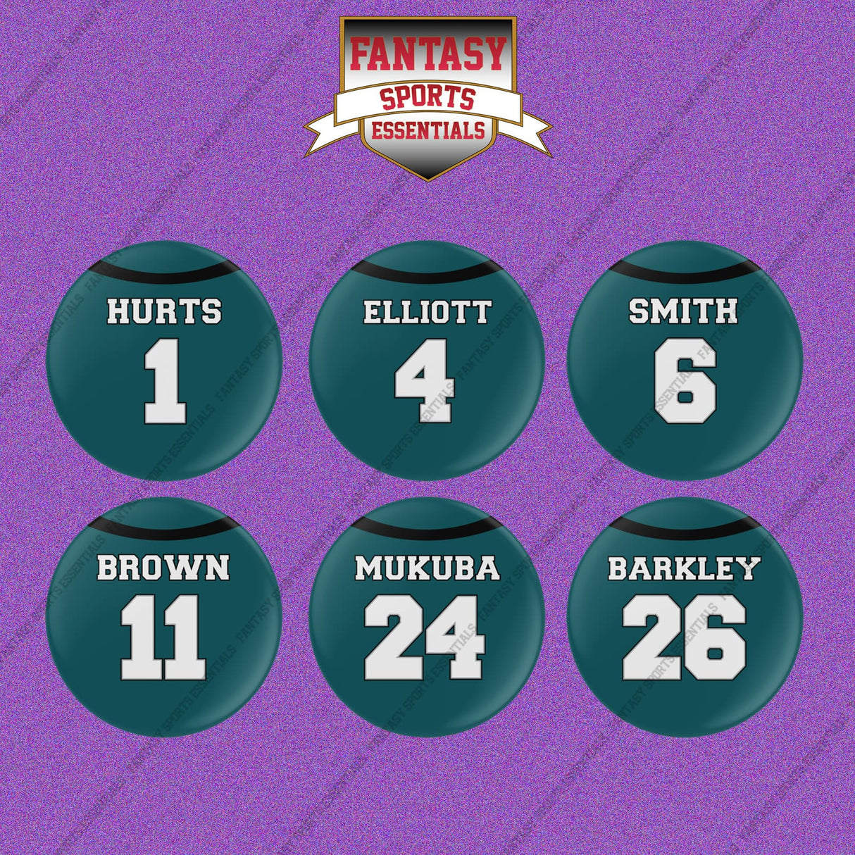 Philadelphia Eagles 2025 Home Jersey Button Pins (Choose Your Player) Page 1