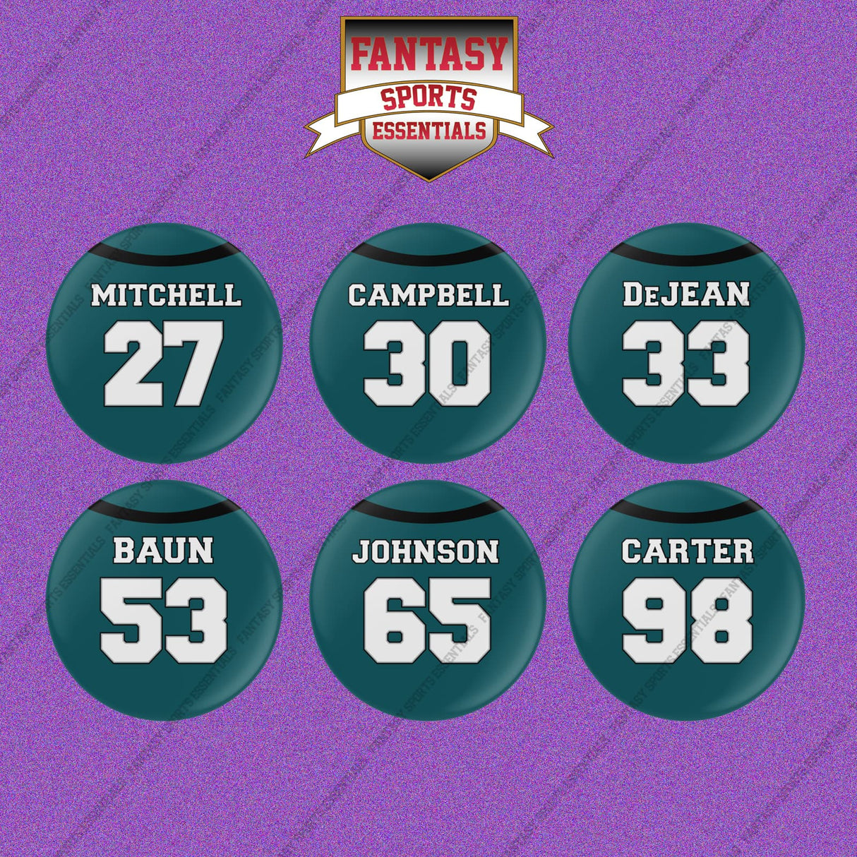 Philadelphia Eagles 2025 Home Jersey Button Pins (Choose Your Player) Page 2