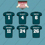 Philadelphia Eagles 2025 Home Jersey Car Decals (Choose Your Player) Page 1