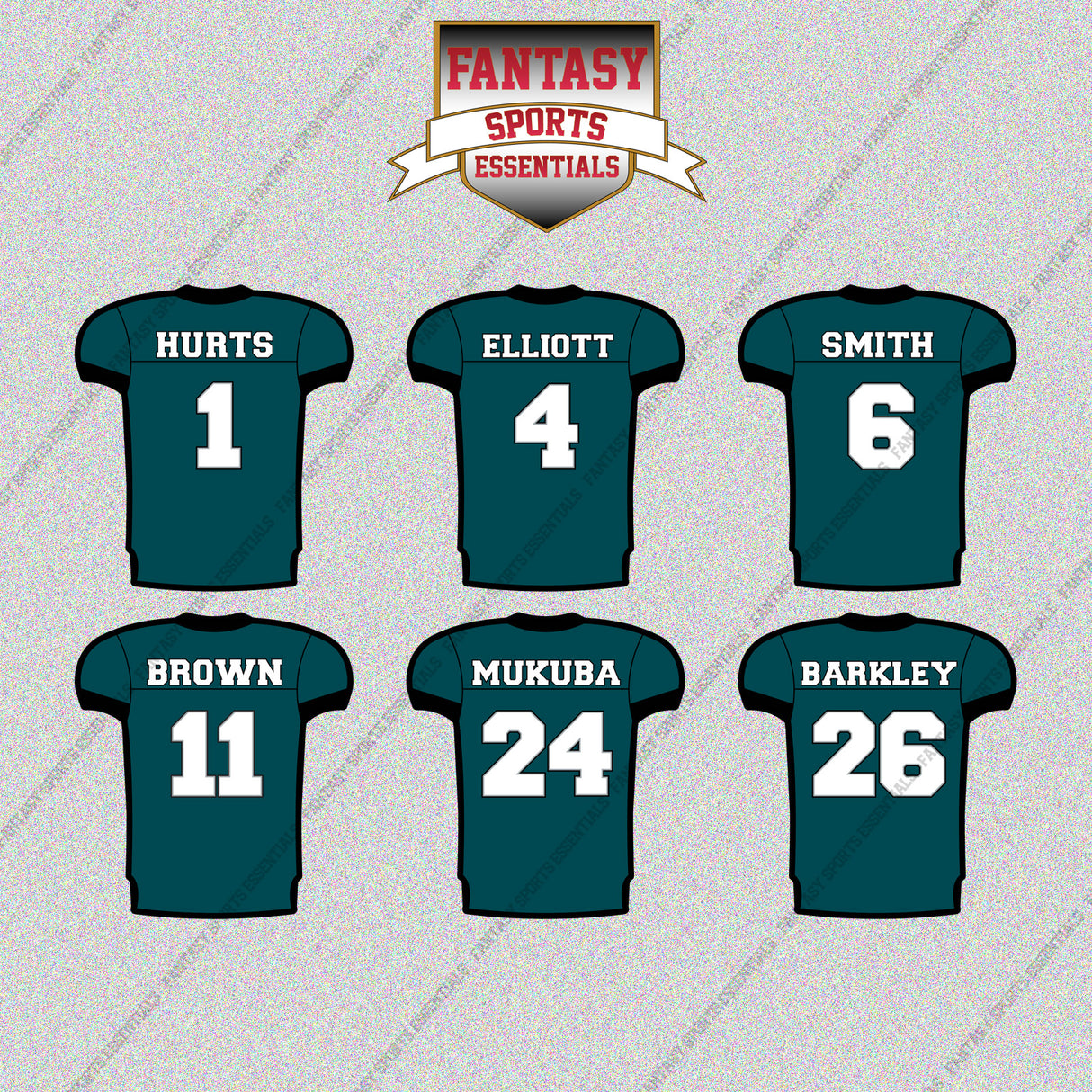 Philadelphia Eagles 2025 Home Jersey Glossy Stickers (Choose Your Player) Page 1