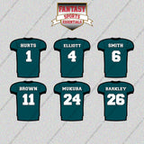 Philadelphia Eagles 2025 Home Jersey Glossy Stickers (Choose Your Player) Page 1