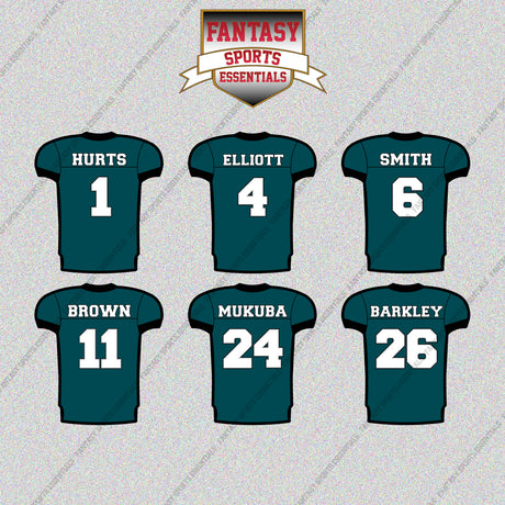 Philadelphia Eagles 2025 Home Jersey Glossy Stickers (Choose Your Player) Page 1