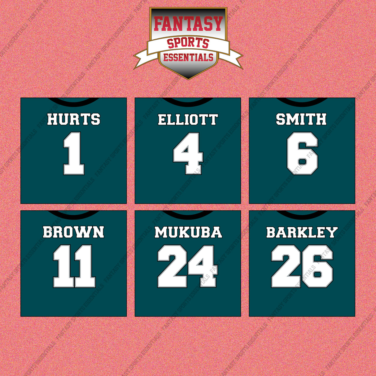 Philadelphia Eagles 2025 Home Jersey Wall Art Prints (Choose Your Player) Page 1