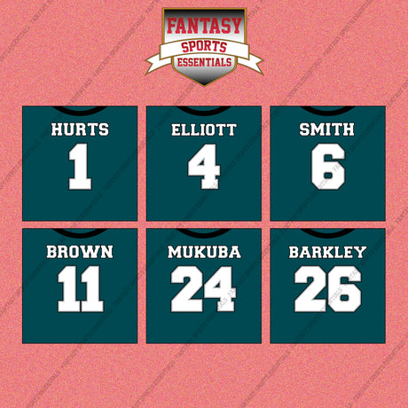 Philadelphia Eagles 2025 Home Jersey Wall Art Prints (Choose Your Player) Page 1
