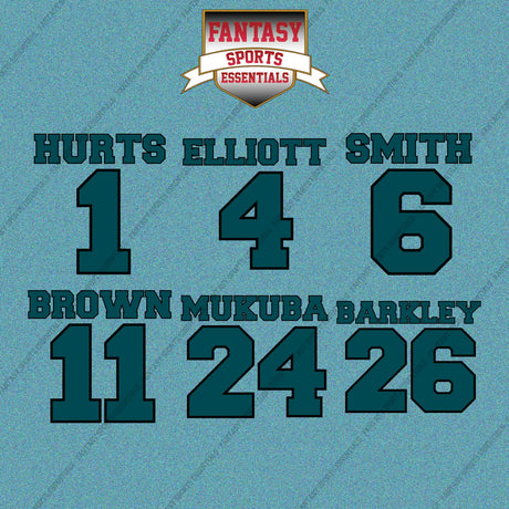 Philadelphia Eagles 2025 Name and Number Car Decals (Choose Your Player) Page 1
