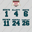 Philadelphia Eagles 2025 Name and Number Glossy Stickers (Choose Your Player) Page 1