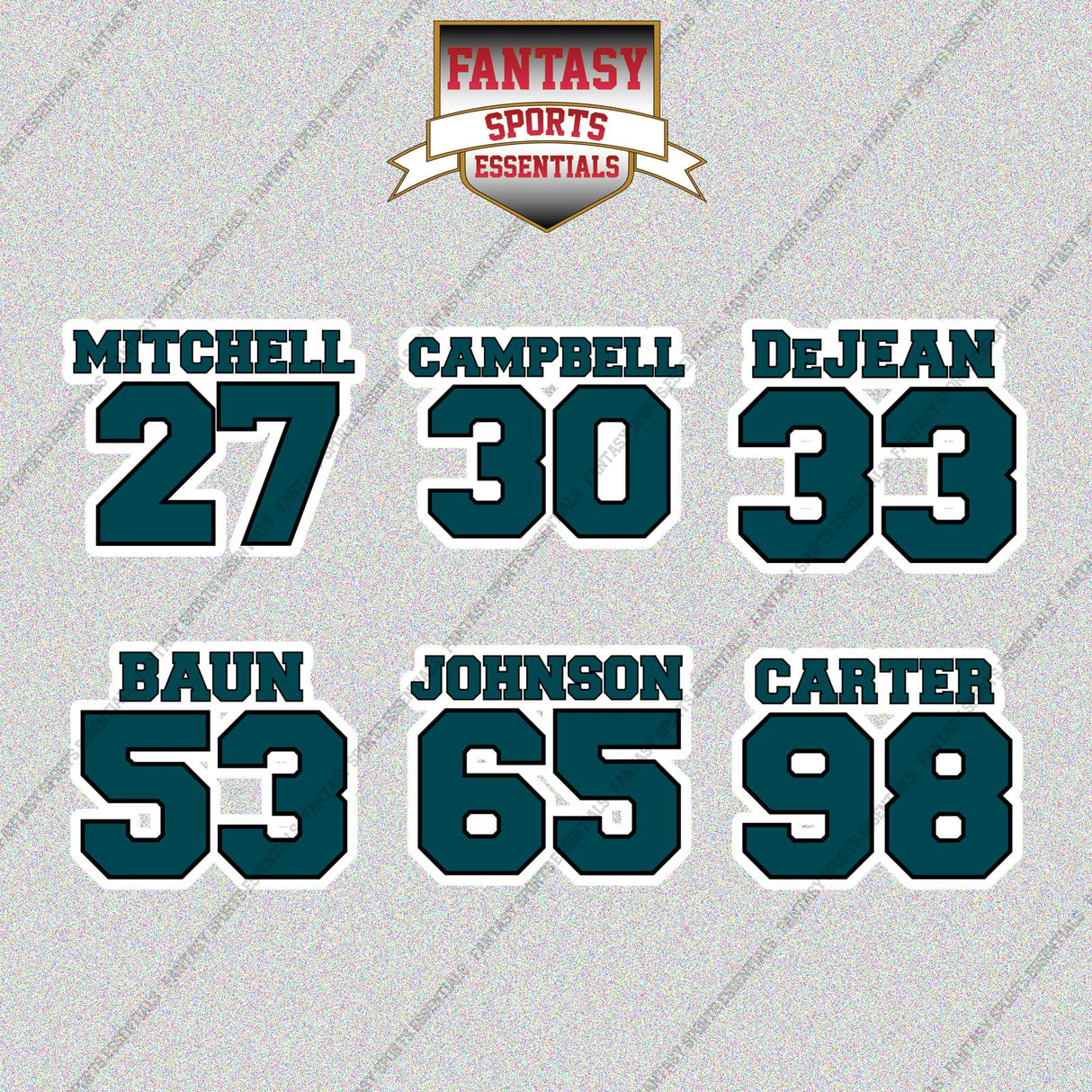 Philadelphia Eagles 2025 Name and Number Glossy Stickers (Choose Your Player) Page 2