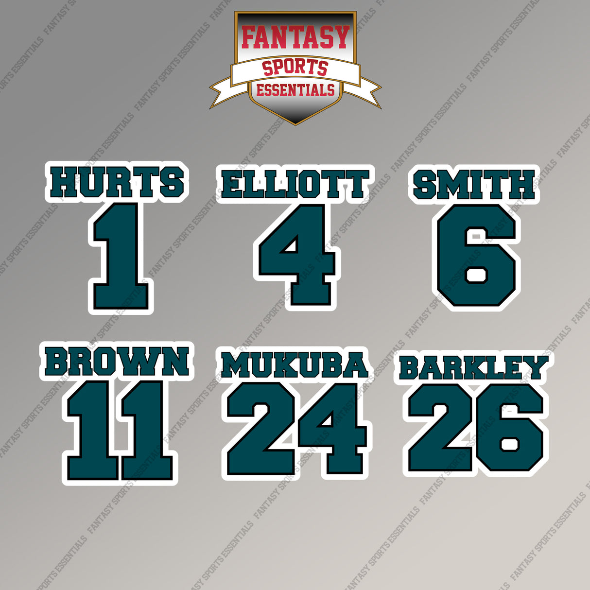Philadelphia Eagles 2025 Name and Number Magnets (Choose Your Player) Page 1