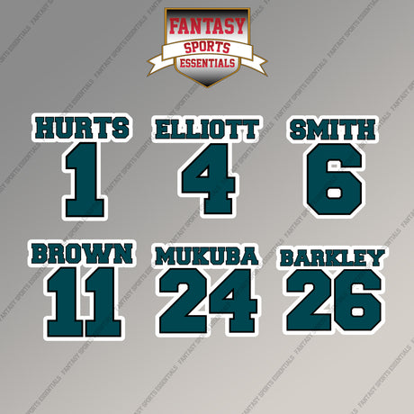 Philadelphia Eagles 2025 Name and Number Magnets (Choose Your Player) Page 1