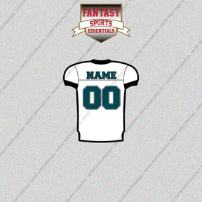 Philadelphia Eagles Personalized Current Away Jersey Glossy Stickers