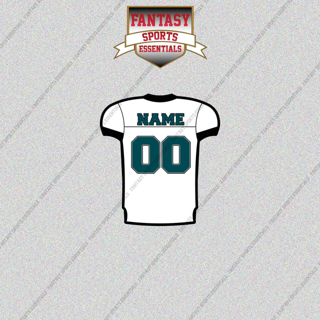 Philadelphia Eagles Personalized Current Away Jersey Glossy Stickers
