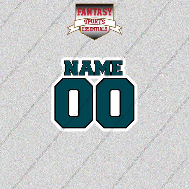 Philadelphia Eagles Personalized Current Name and Number Glossy Stickers