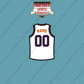 Phoenix Suns Personalized Current Away Jersey Car Decals