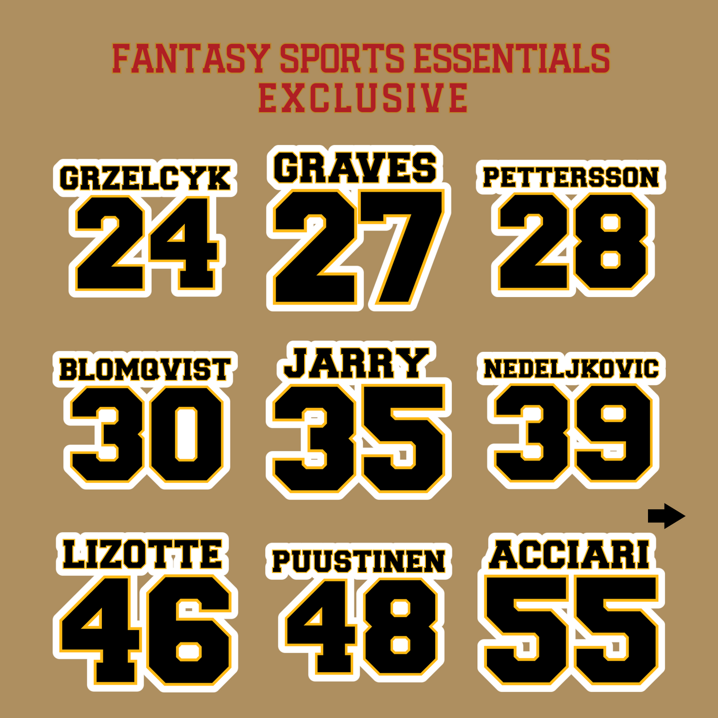 Pittsburgh Penguins 2024 Name and Number Glossy Stickers