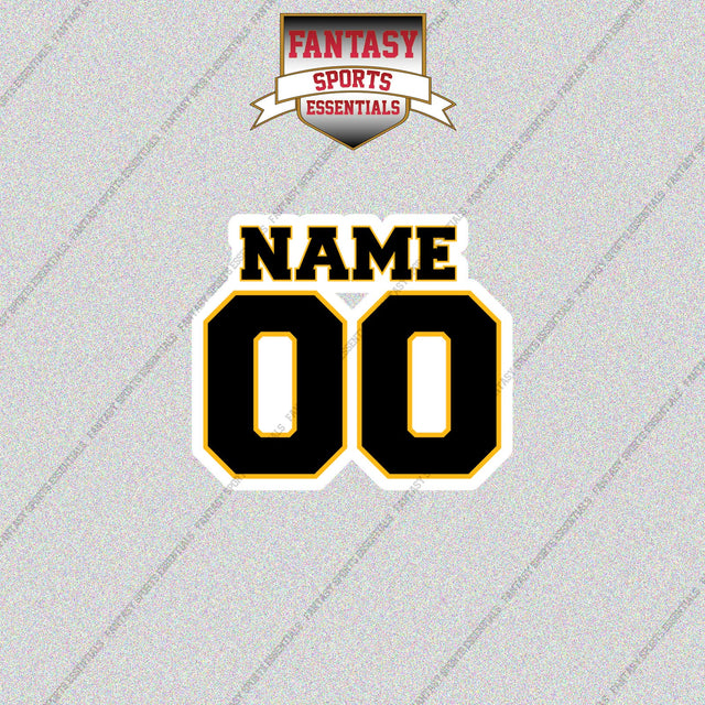 Pittsburgh Penguins Personalized Current Name and Number Glossy Stickers
