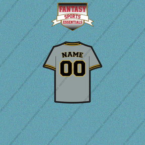 Pittsburgh Pirates Personalized Current Away Jersey Car Decals
