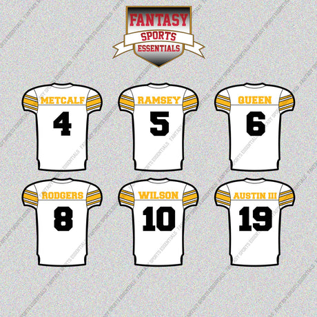Pittsburgh Steelers 2025 Away Jersey Glossy Stickers (Choose Your Player) Page 1