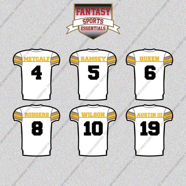 Pittsburgh Steelers 2025 Away Jersey Glossy Stickers (Choose Your Player) Page 1