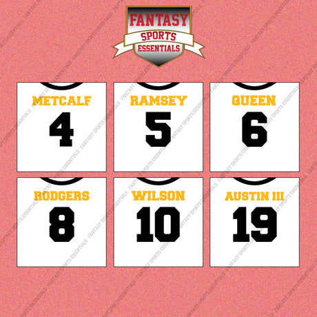 Pittsburgh Steelers 2025 Away Jersey Wall Art Prints (Choose Your Player) Page 1