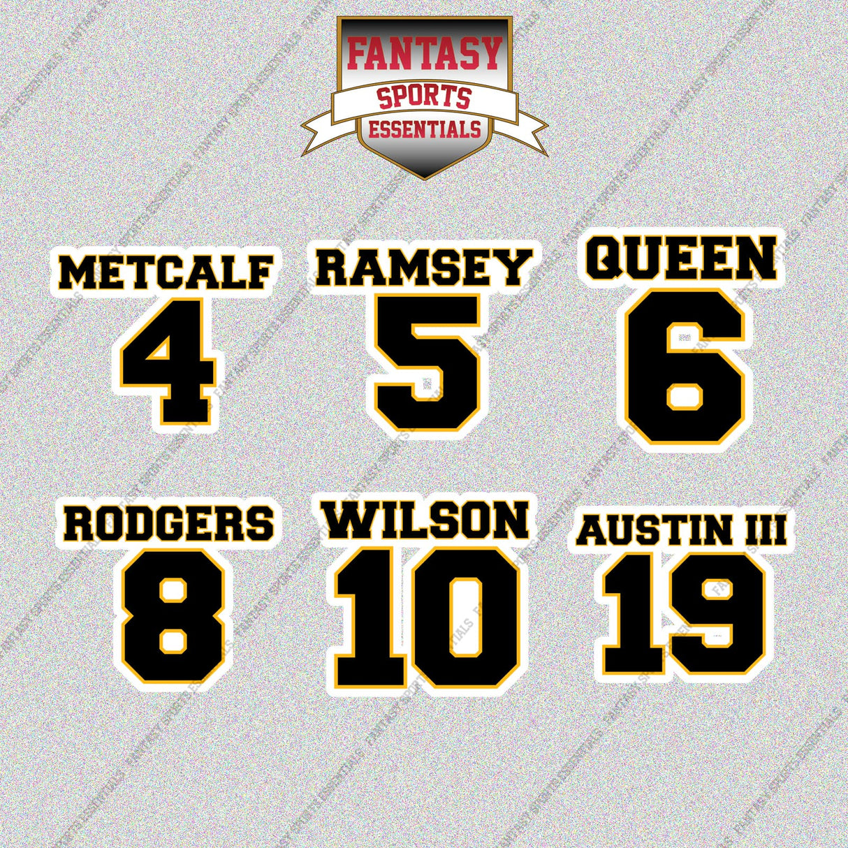 Pittsburgh Steelers 2025 Name and Number Glossy Stickers (Choose Your Player) Page 1