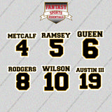 Pittsburgh Steelers 2025 Name and Number Glossy Stickers (Choose Your Player) Page 1