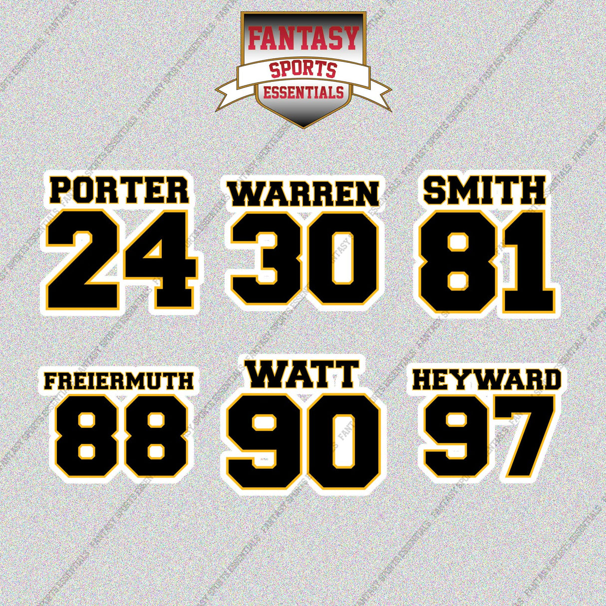 Pittsburgh Steelers 2025 Name and Number Glossy Stickers (Choose Your Player) Page 2