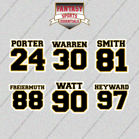 Pittsburgh Steelers 2025 Name and Number Glossy Stickers (Choose Your Player) Page 2