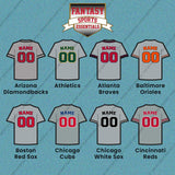 Pro Baseball Personalized Current Away Jersey Car Decals (A-L) (Enter Your Name and Number) Page 1