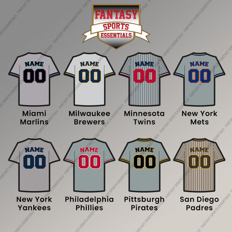 Pro Baseball Personalized Current Away Jersey Magnets (M-W) (Enter Your Name and Number) Page 1