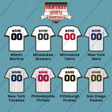 Pro Baseball Personalized Current Home Jersey Car Decals (M-W) (Enter Your Name and Number) Page 1