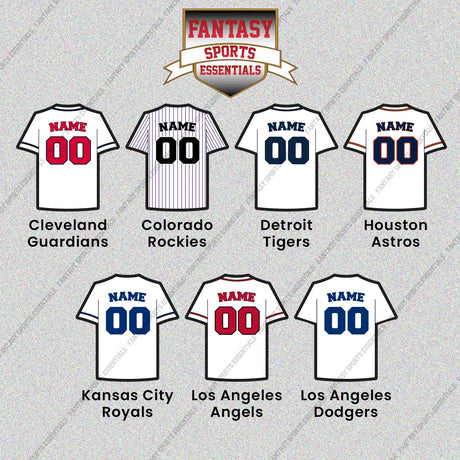 Pro Baseball Personalized Current Home Jersey Glossy Stickers (A-L) (Enter Your Name and Number) Page 2