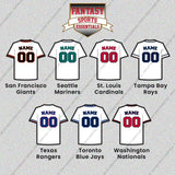 Pro Baseball Personalized Current Home Jersey Glossy Stickers (M-W) (Enter Your Name and Number) Page 2