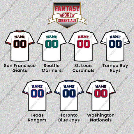 Pro Baseball Personalized Current Home Jersey Glossy Stickers (M-W) (Enter Your Name and Number) Page 2