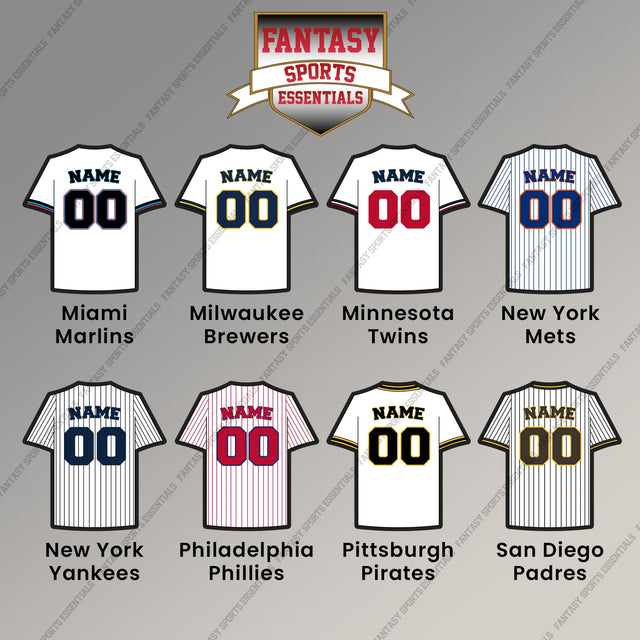Pro Baseball Personalized Current Home Jersey Magnets (M-W) (Enter Your Name and Number) Page 1