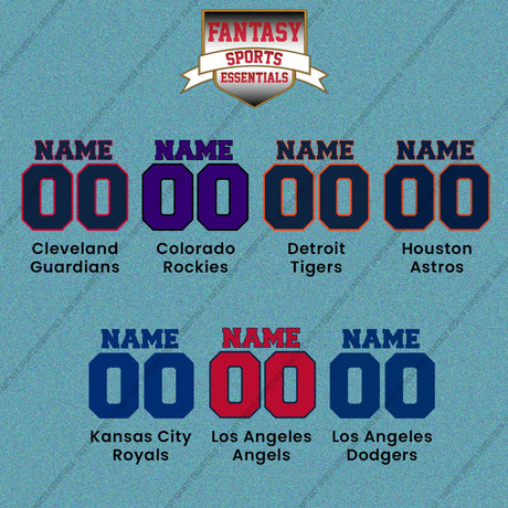 Pro Baseball Personalized Current Name and Number Car Decals (A-L) (Enter Your Name and Number) Page 2