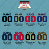 Pro Baseball Personalized Current Name and Number Car Decals (M-W) (Enter Your Name and Number) Page 1