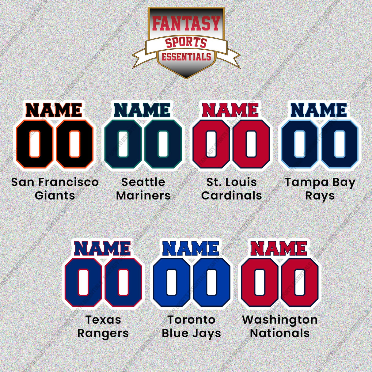 Pro Baseball Personalized Current Name and Number Glossy Stickers (M-W) (Enter Your Name and Number) Page 2 