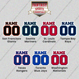 Pro Baseball Personalized Current Name and Number Glossy Stickers (M-W) (Enter Your Name and Number) Page 2 