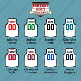 Pro Basketball Personalized Current Away Jersey Car Decals (A-M) (Enter Your Name and Number) Page 1