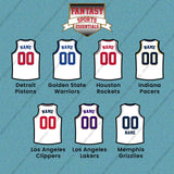 Pro Basketball Personalized Current Away Jersey Car Decals (A-M) (Enter Your Name and Number) Page 2