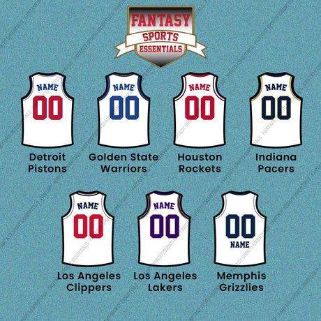 Pro Basketball Personalized Current Away Jersey Car Decals (A-M) (Enter Your Name and Number) Page 2