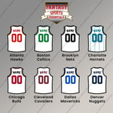Pro Basketball Personalized Current Away Jersey Magnets (A-M) (Enter Your Name and Number) Page 1