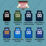 Pro Basketball Personalized Current Home Jersey Car Decals (M-W) (Enter Your Name and Number) Page 1