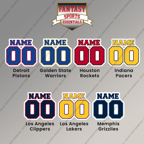 Pro Basketball Personalized Current Name and Number Magnets (A-M) (Enter Your Name and Number) Page 2