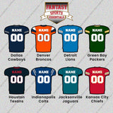Pro Football Personalized Current Home Jersey Glossy Stickers (A-K) (Enter Your Name and Number) Page 2
