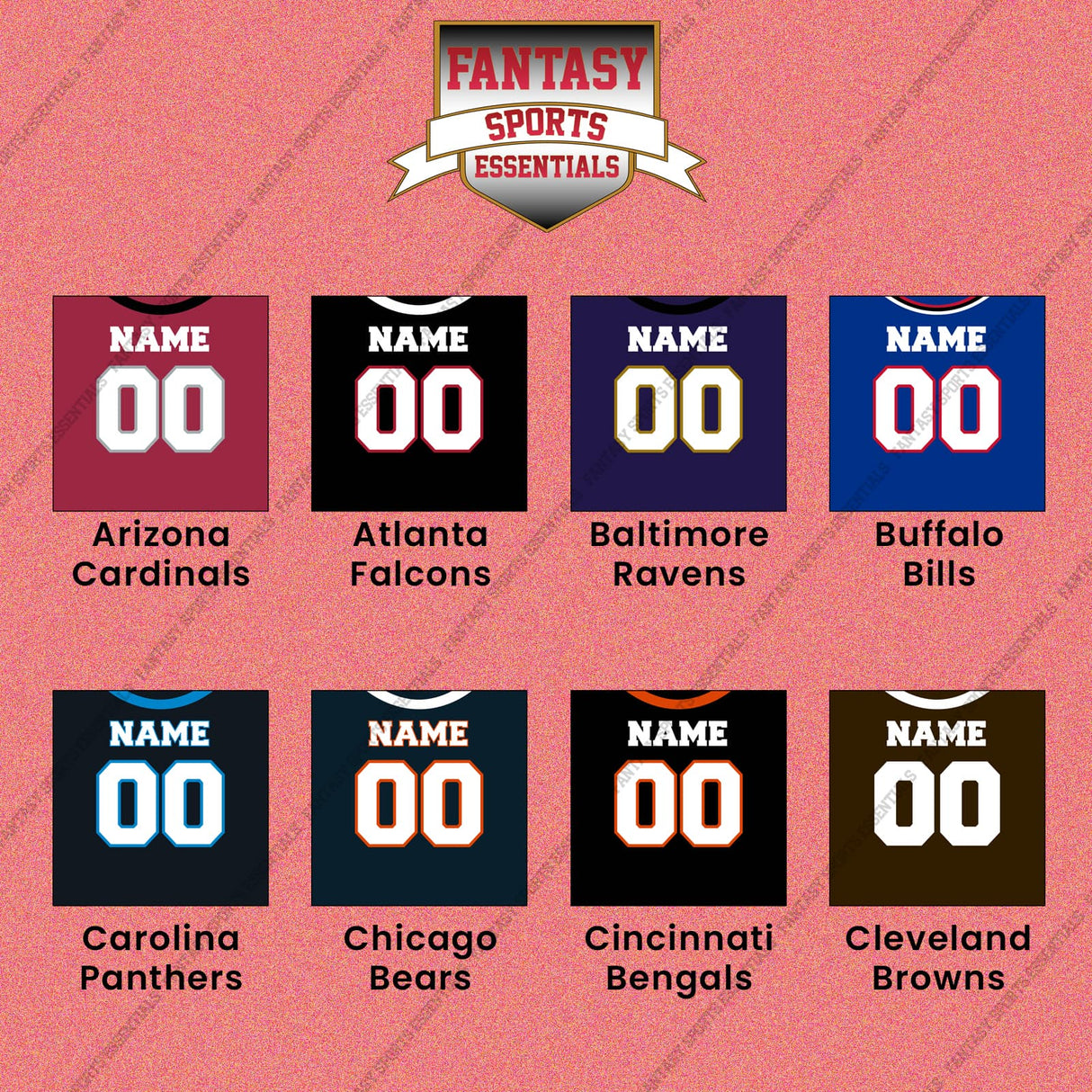 Pro Football Personalized Current Home Jersey Wall Art Prints (A-K) (Enter Your Name and Number) Page 1