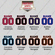 Pro Football Personalized Current Name and Number Glossy Stickers (A-K) (Enter Your Name and Number) Page 1