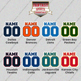 Pro Football Personalized Current Name and Number Glossy Stickers (A-K) (Enter Your Name and Number) Page 2