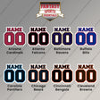 Pro Football Personalized Current Name and Number Magnets (A-K) (Enter Your Name and Number) Page 1