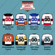Pro Hockey Personalized Current Away Jersey Car Decals (N-W) (Enter Your Name and Number) Page 1